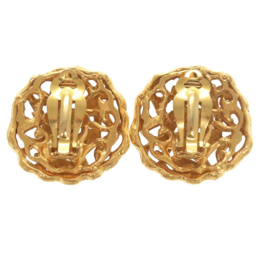 CHANEL Vintage Gold Logo Earrings - Picture 2 of 6